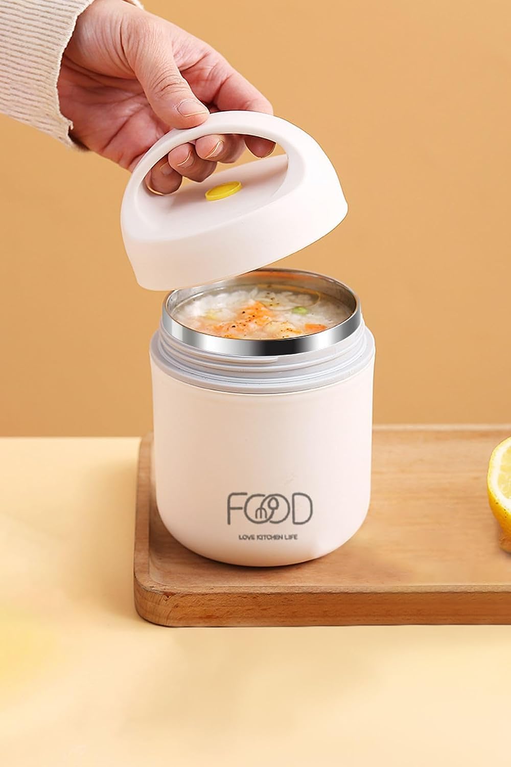 304 Çelik 510 ml Taşınabilir Yemek Mama Saklama Kabı (Sıcak Tutmaz) cin415by