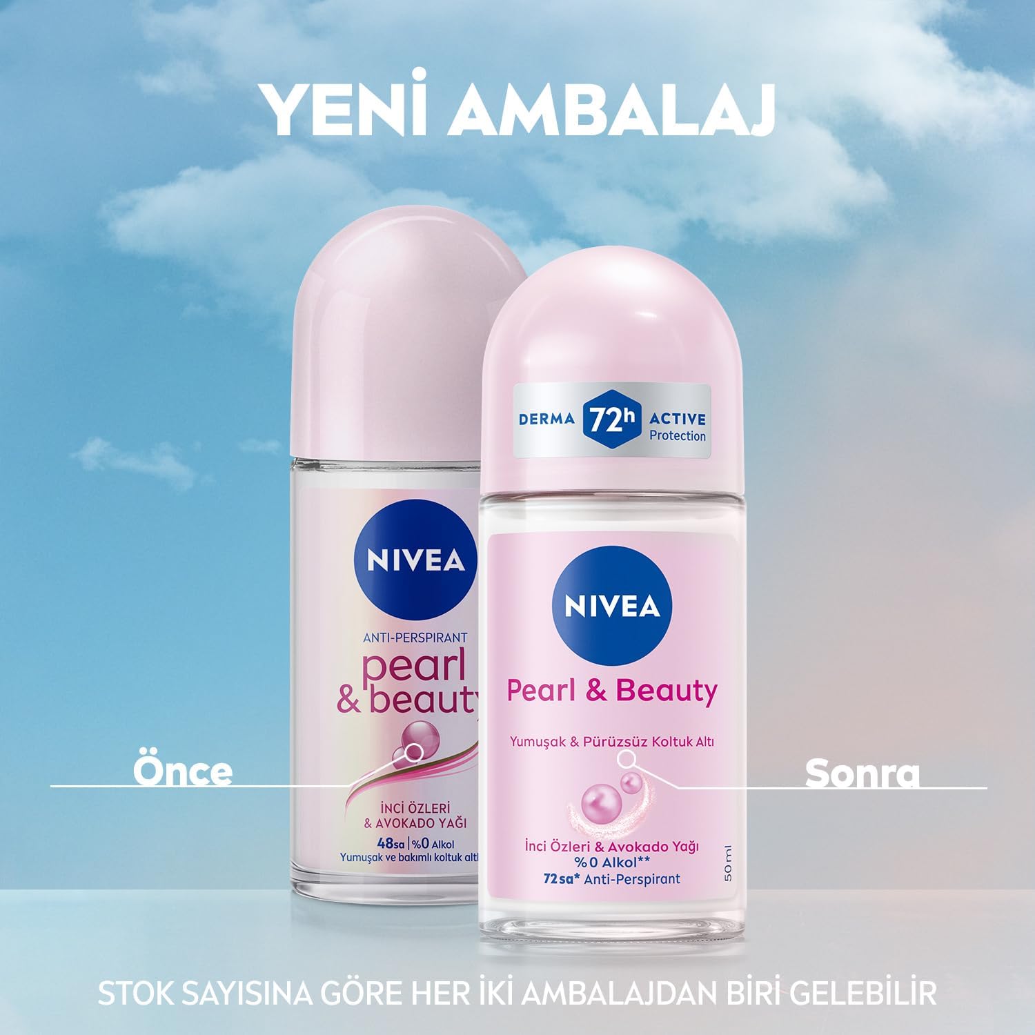 Kadın Roll on Deodorant Pearl&Beauty 50 ml,72 Saat Terlemeye Karşı Anti Perspirant Koruma,Çiçeksi Pudra Kokusu,Yumuşak Koltuk Altı,Avokado Yağı,İnci Özleri, Etil Alkol İçermez