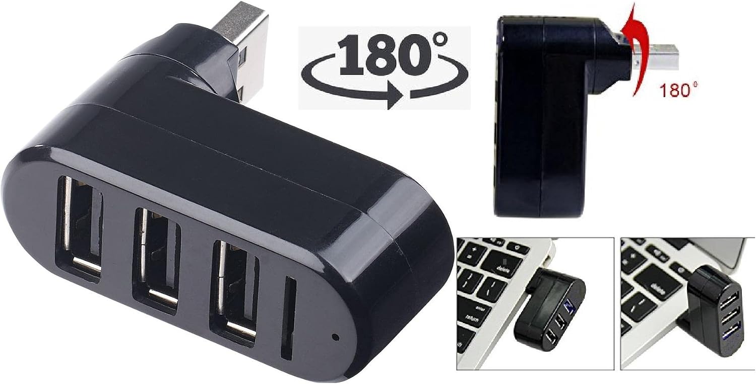 3 Port 180 Dirsek Usb Hub Çoğaltıcı Çoklayıcı Usb 2.0 Çoklama