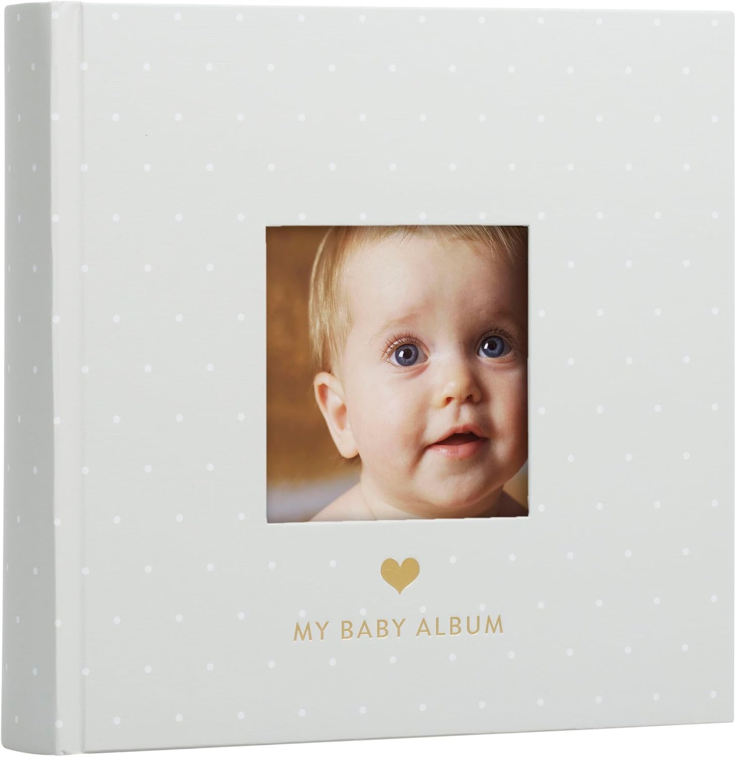 Bebek Fotoğraf Albümü, Yeni ve Bekleyen Ebeveynler için Hatıra Kitabı, Cinsiyetsiz Bebek Aksesuarı, Baby Shower için İdeal Hediye, 200 Resim Tutar, Gri ve Beyaz Puantiyeli