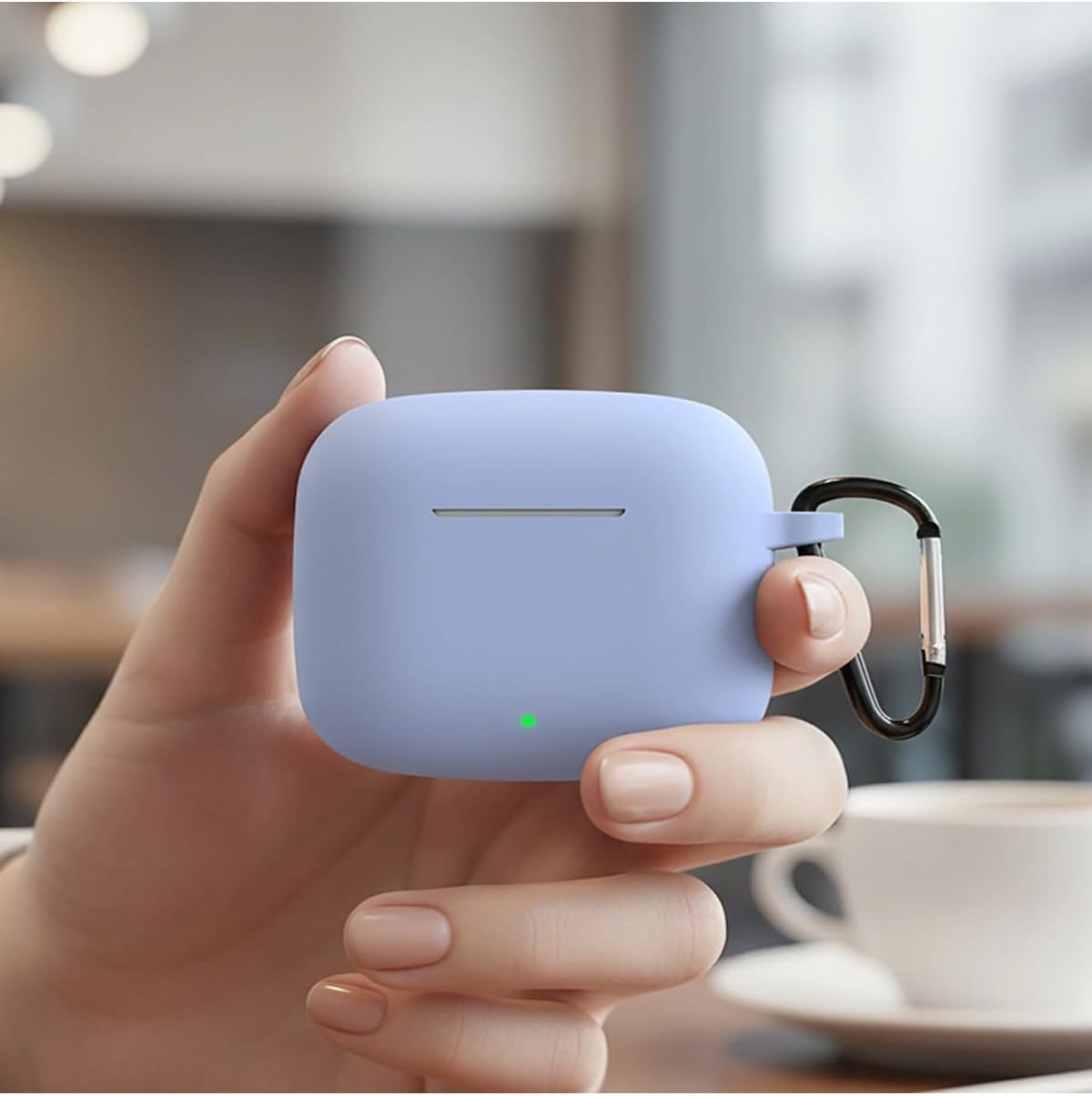 CaseOnn Kılıf Askı Aparatlı Mat Silikon Mavi Mavi FreeBuds SE 4 ANC ile uyumlu
