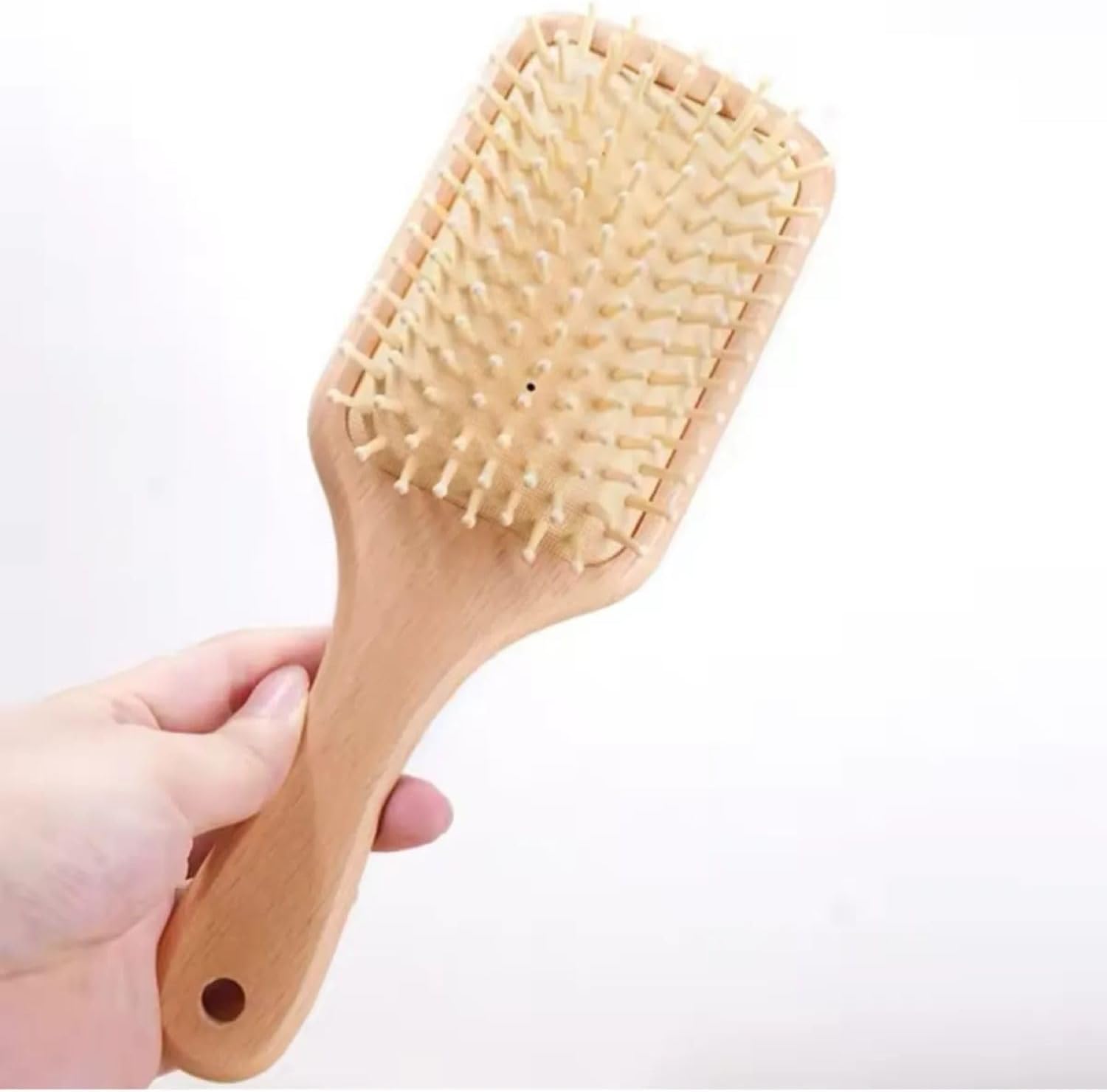Bambu Uçlu Ahşap Saç Fırçası Doğal ve Antistatik Tarak