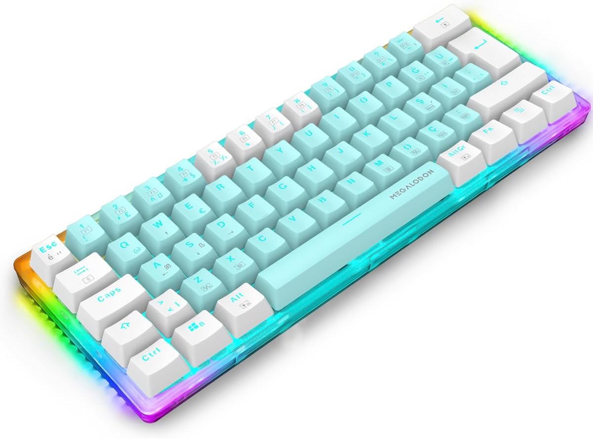 MX-1 Mekanik Klavye RGB Red Switch Türkçe Oyuncu Klavyesi Beyaz Mini Klavye Kablolu
