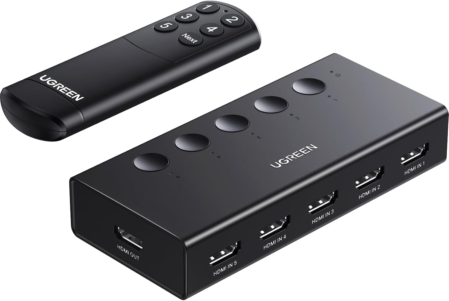 HDMI Anahtarı 5'i 1 Arada Çıkış 4K@60Hz, Uzaktan Kumandalı HDMI Bölücü 5 Bağlantı Noktalı Switcher Seçici Kutu Desteği 3D CEC HDR HDCP2.2 PS5/4/3 Xbox Nintendo Switch ile Uyumlu Roku TV Fire