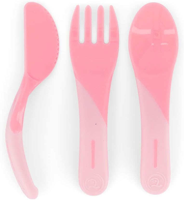 Bebek Öğrenme Çatal ve Kaşık Seti Pembe 6+ Ay