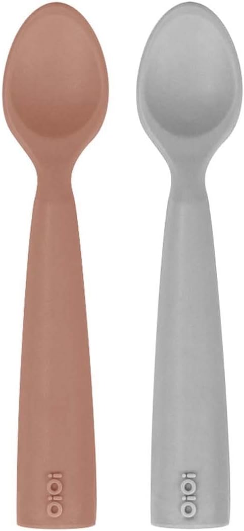 Nam Nam 2'li Silikon Mama Kaşığı Woody Brown-Powder Grey