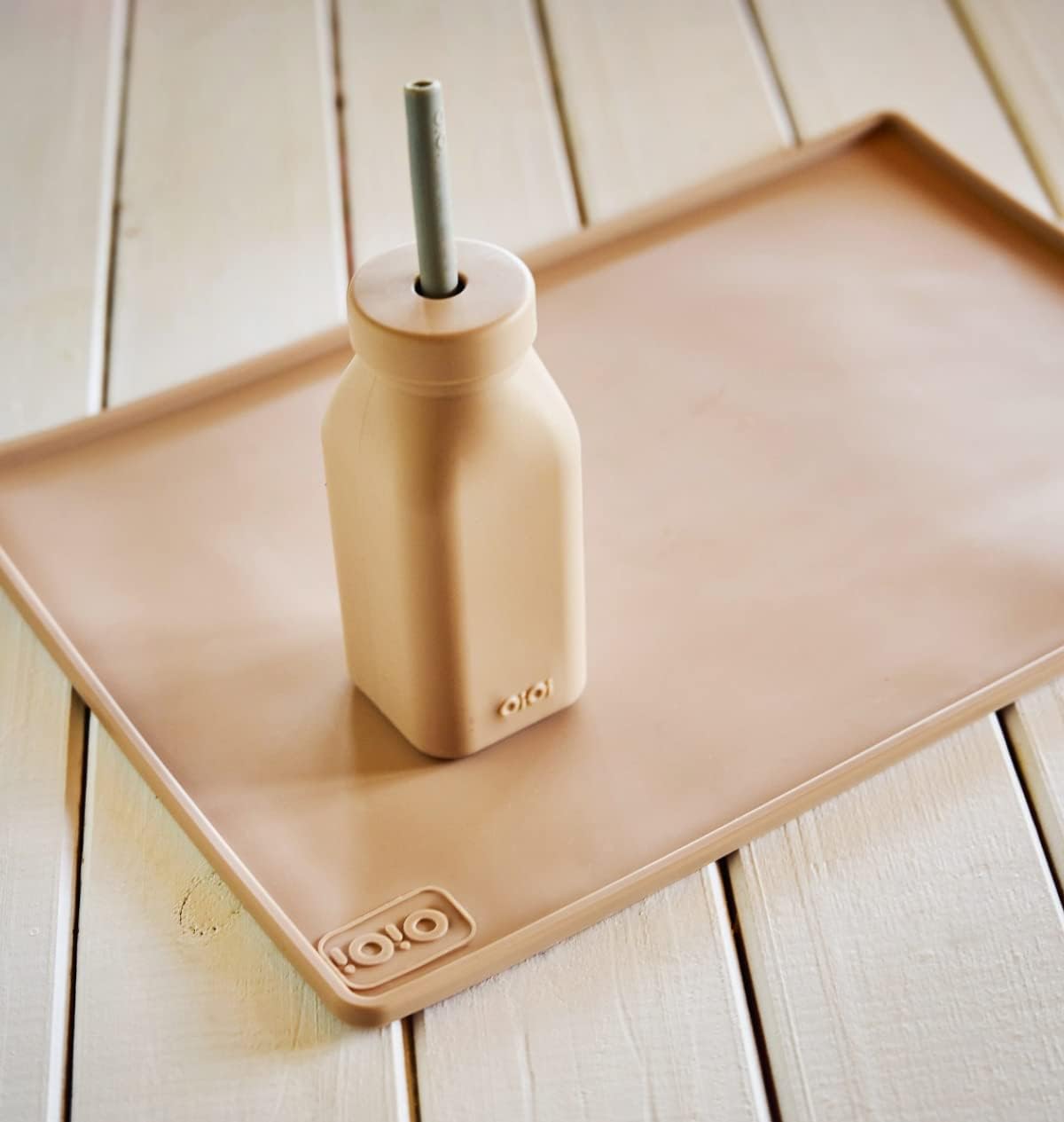 Hüp + Up -Şişe + Pipet - Woody Brown/Powder Grey