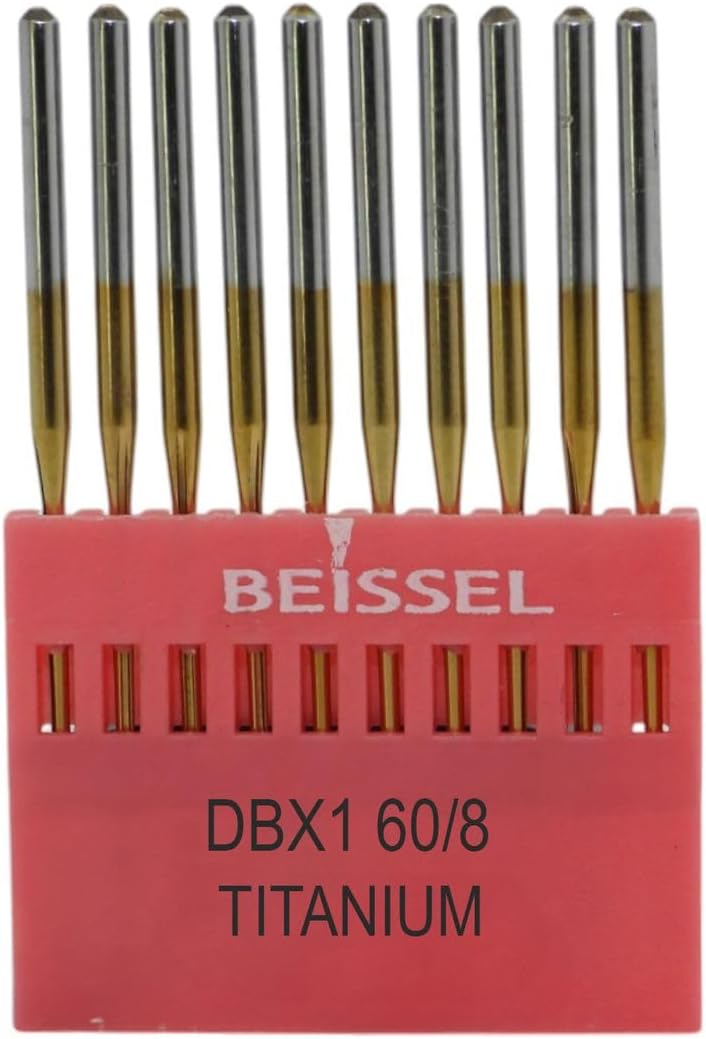 DBx1 Sanayi Tipi Düz makine İnce dipli iğne 8/60 Numara Altın SES uçlu 10 Adet (1 Paket)