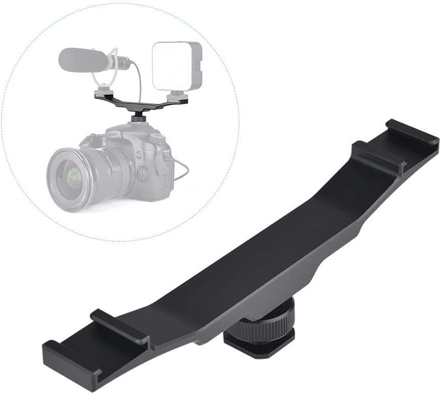 DSLR için Flaş Bracket iki Girişli Flaş, Led, Mikrofon Tutucu