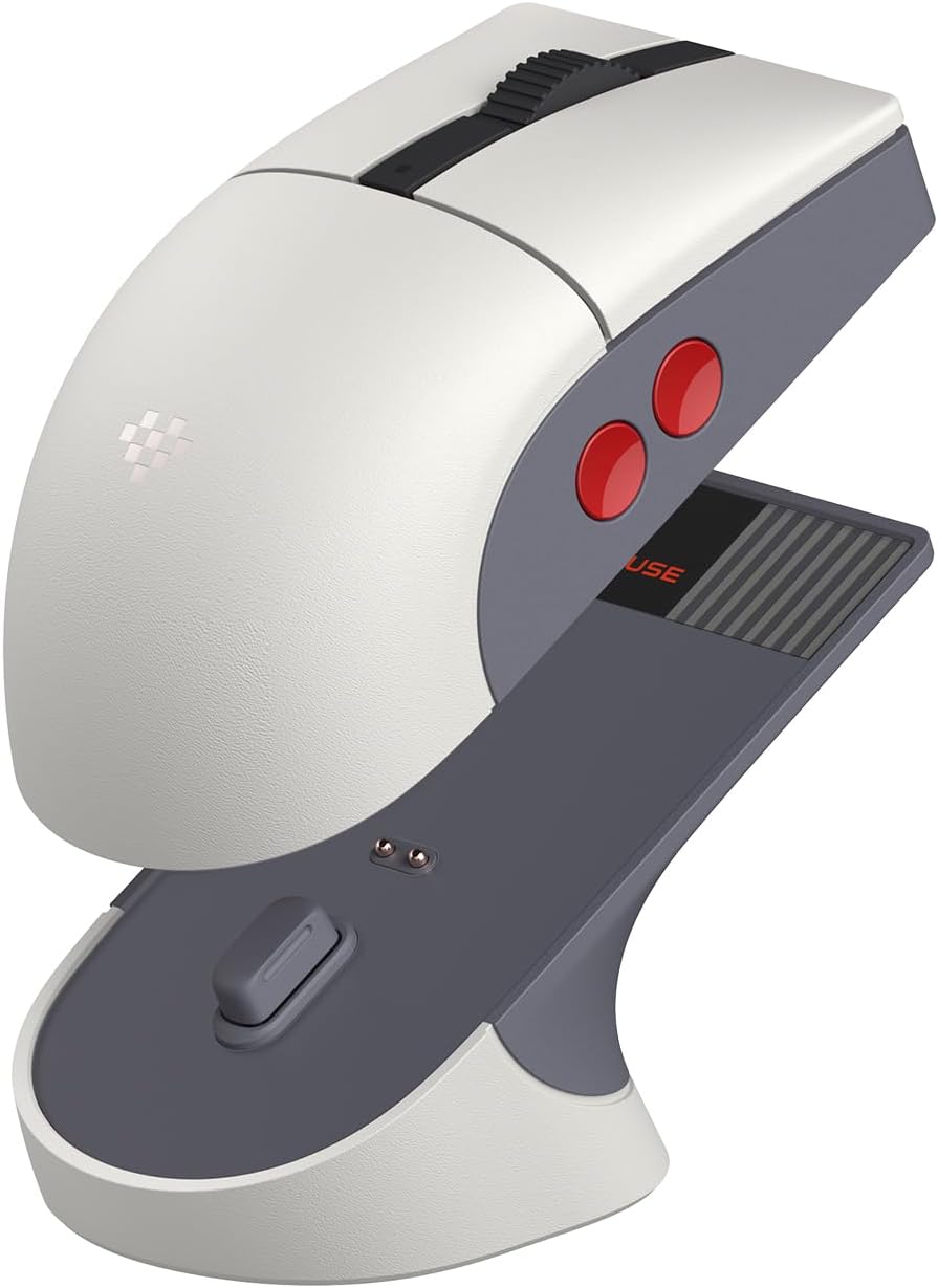 Retro R8 Fare, Şarj Yuvası, PAW 3395 Optik Sensör DPI 26K, 4K Yoklama Hızı, Programlanabilir Düğmeler, Kailh Kılıç GM X Mikro Anahtarlar, İki Elini de Kullanabilen - N Sürümü