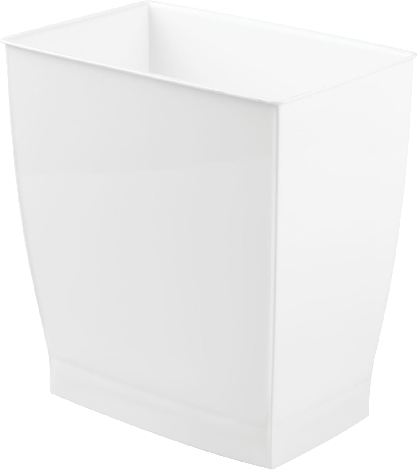 (White) - Mono Wastebasket Trash Can - Rectangular, White