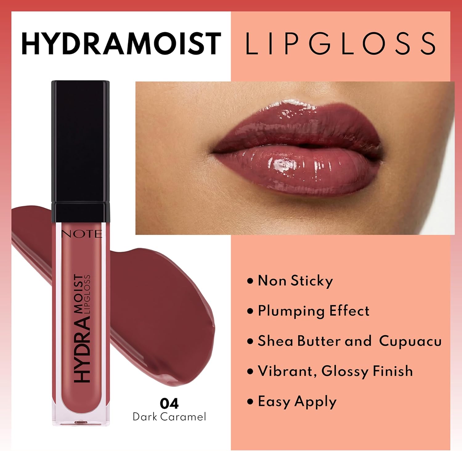 Cosmetics Hydramoist Lipgloss 04 Dark Caramel Nemlendirici Dudak Parlatıcısı, Mor