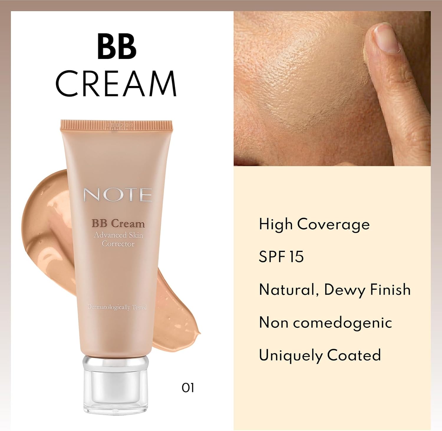 Cosmetics BB Cream 01 SPF 15 Nemlendirici Etkili Yoğun Kapatıcı BB Krem