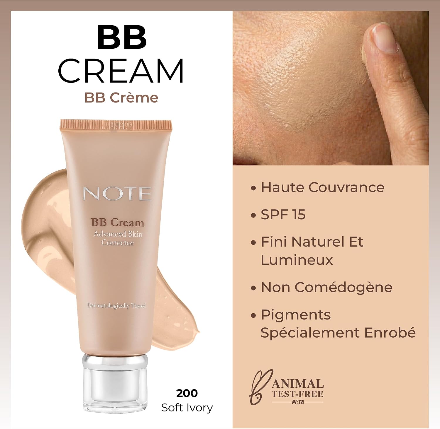 Cosmetics BB Cream 200 Soft Ivory SPF 15 Nemlendirici Etkili Yoğun Kapatıcı BB Krem