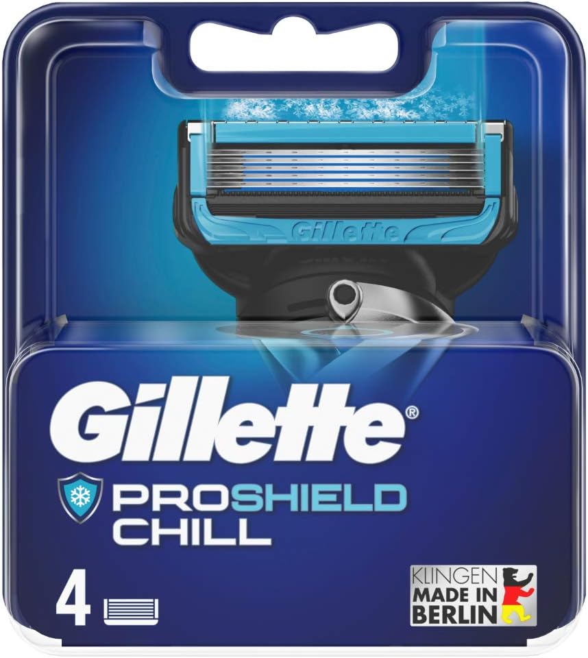 ProShield Chill Tıraş Bıçağı, Islak Tıraş Makinesi Erkekler için 4 Yedek Bıçak, 5 Kademeli Bıçak