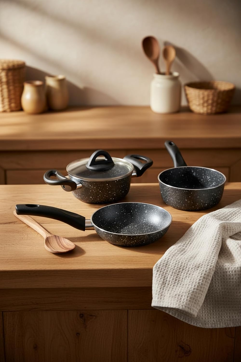 Sakura 5 Parça Tencere Seti Gri