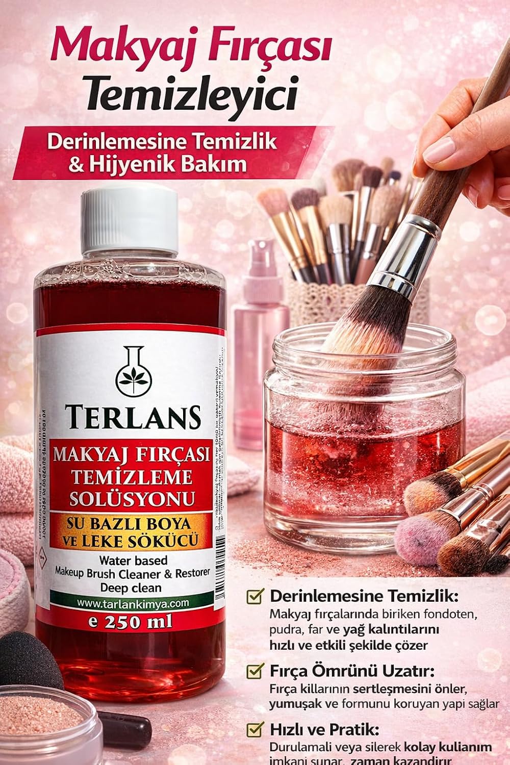 Makyaj Fırçası Temizleme Solüsyonu 250 ml Makeup Brush Cleaner & Restorer