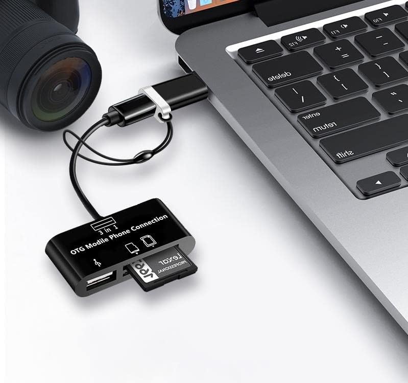 Type-C Micro Usb 3in1 Sd Micrsd Kart Okuyucu Otg Çevirici Kablosu 5256