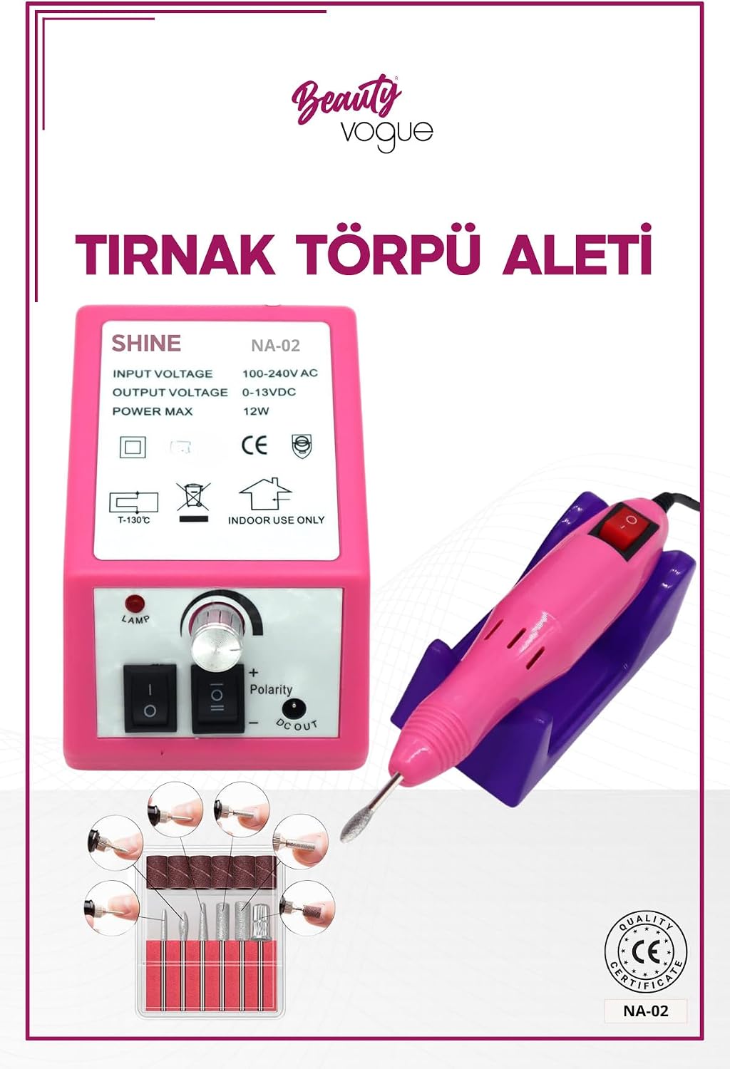 Protez Tırnak Freze Makinesi Manikür Pedikür Tırnak Törpü Cihazı Elektrikli 6 Başlık