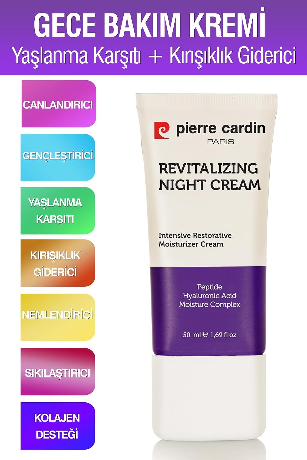 Gençleştirici, Yaşlanma Karşıtı Ve Kırışıklık Giderici Nemlendiricili Yoğun Gece Bakım Kremi 50 ml