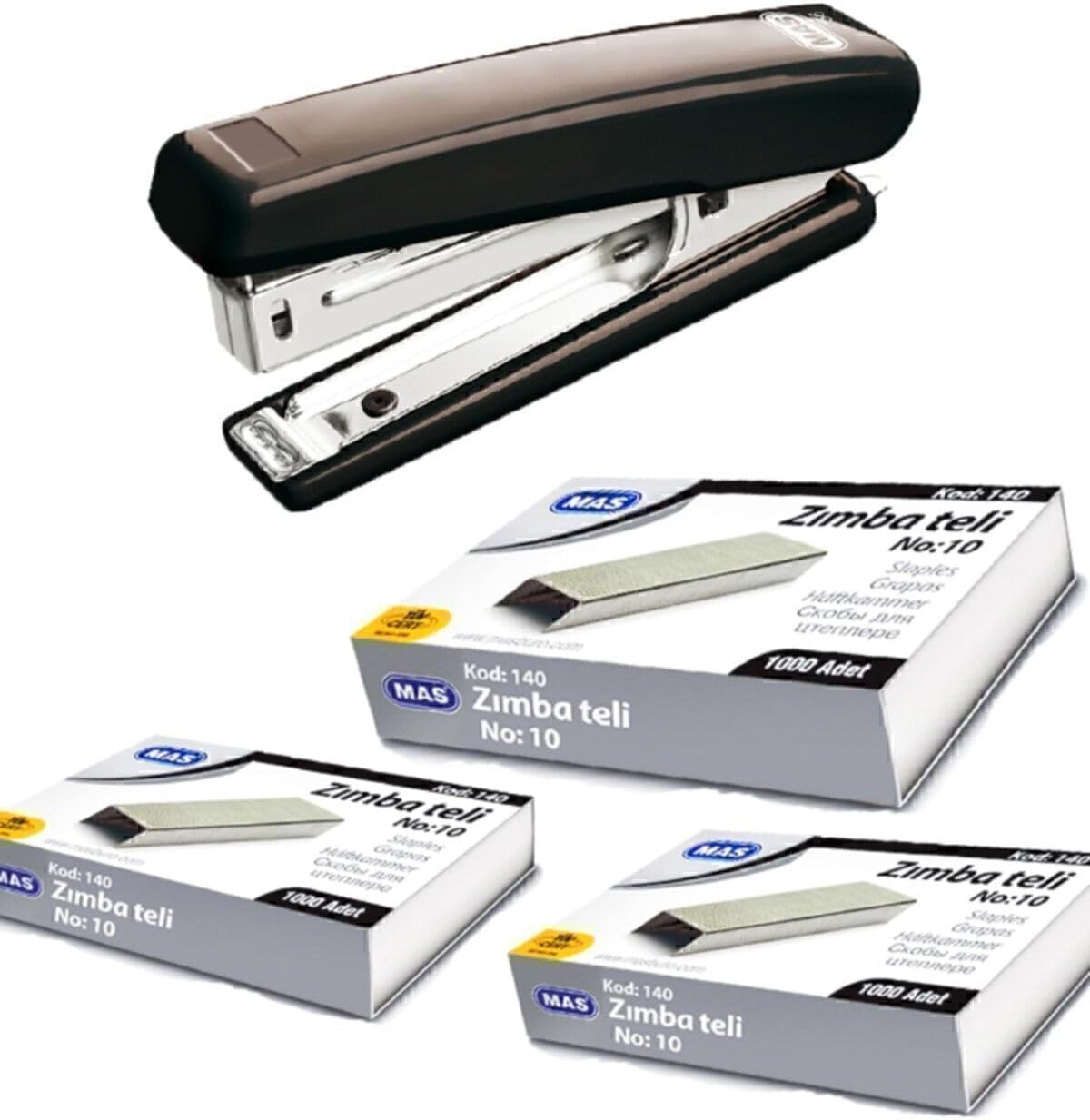 Zımba Makinesi Ve 3000 Tane Tel Ofis Zımba Makinesi Tel Bükmez Paslanmaz Avantajlı Set No-756-7586521469120