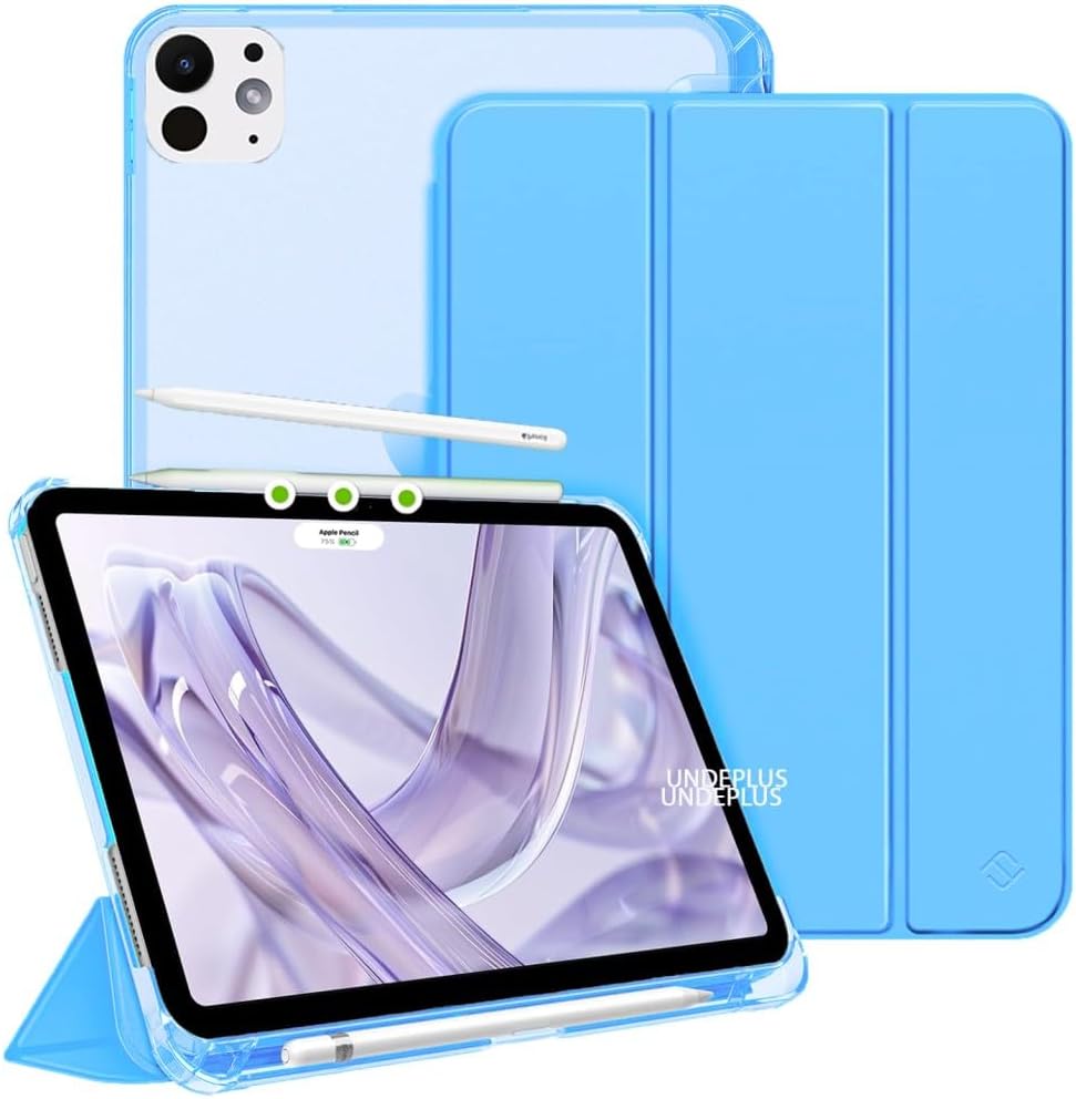 iPad Pro 11 3./4. Nesil M2 ile uyumlu Kılıf Flip Cover Kalem Bölmeli PC Case 2020-2022 Mavi