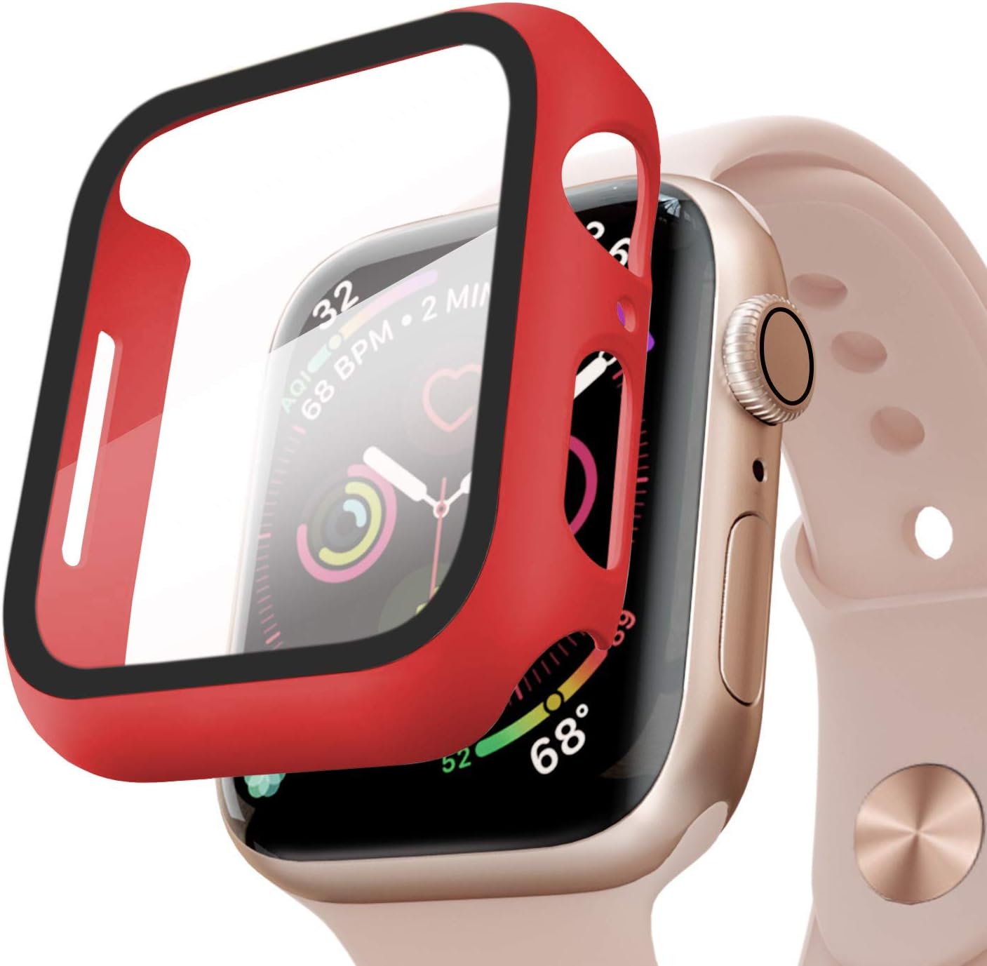 Apple Watch Series 8 45mm için Kılıf Matte Premium Slim WatchBand Kırmızı [Watch Series 8 45mm ile Uyumlu Kılıf - Kırmızı]