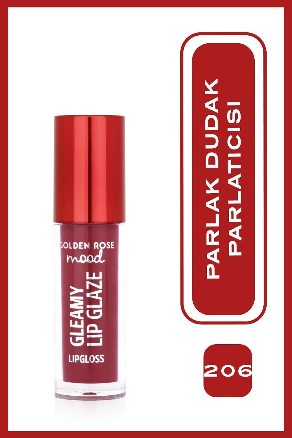 Mood Gleamy Lip Glaze Lipgloss No:206 Plum Glaze - Renkli Dudak Parlatıcısı