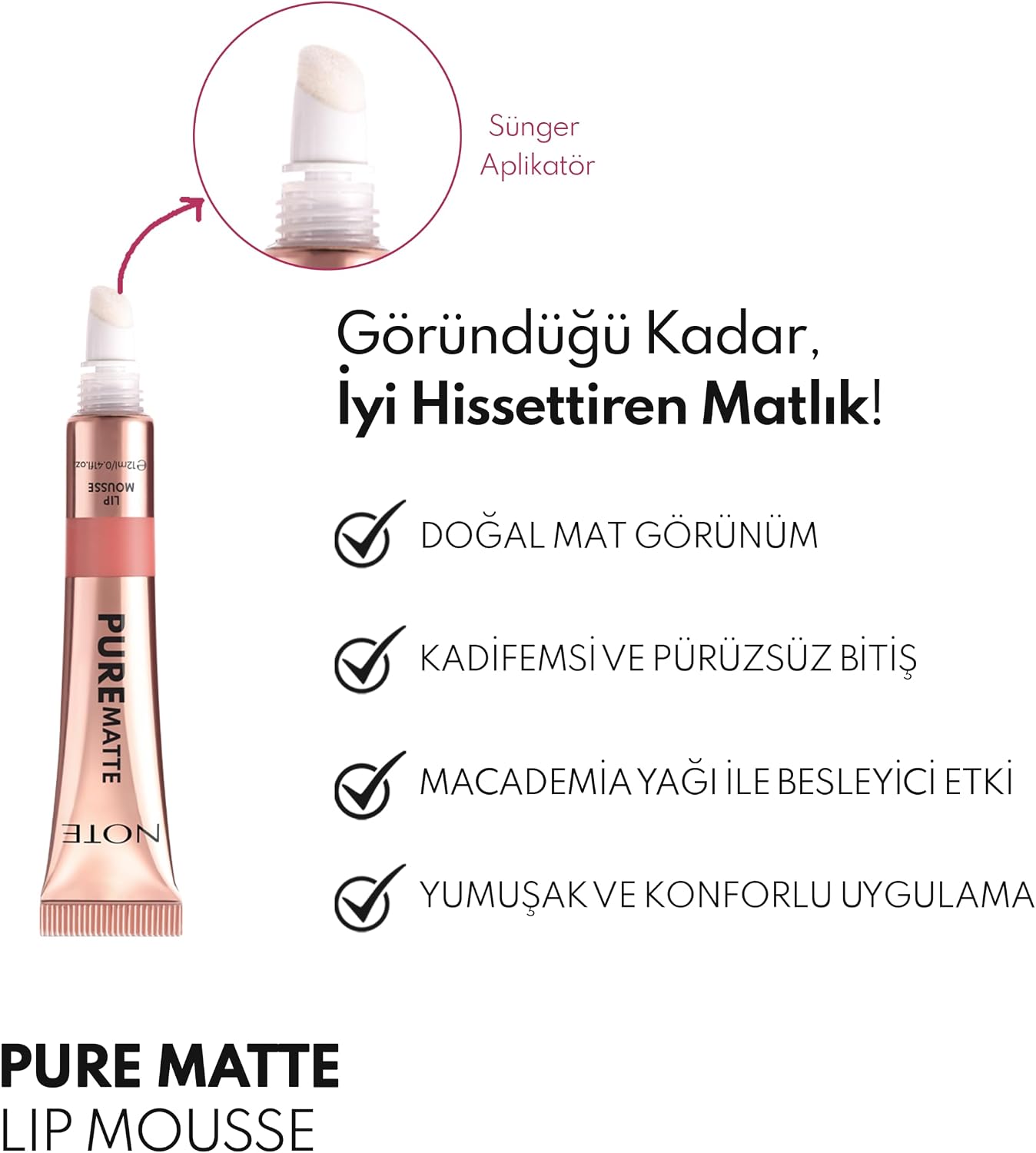 Pure Matte Lip Mousse 10 Velvet Nude Kadifemsi Mat Likit Ruj - Nude