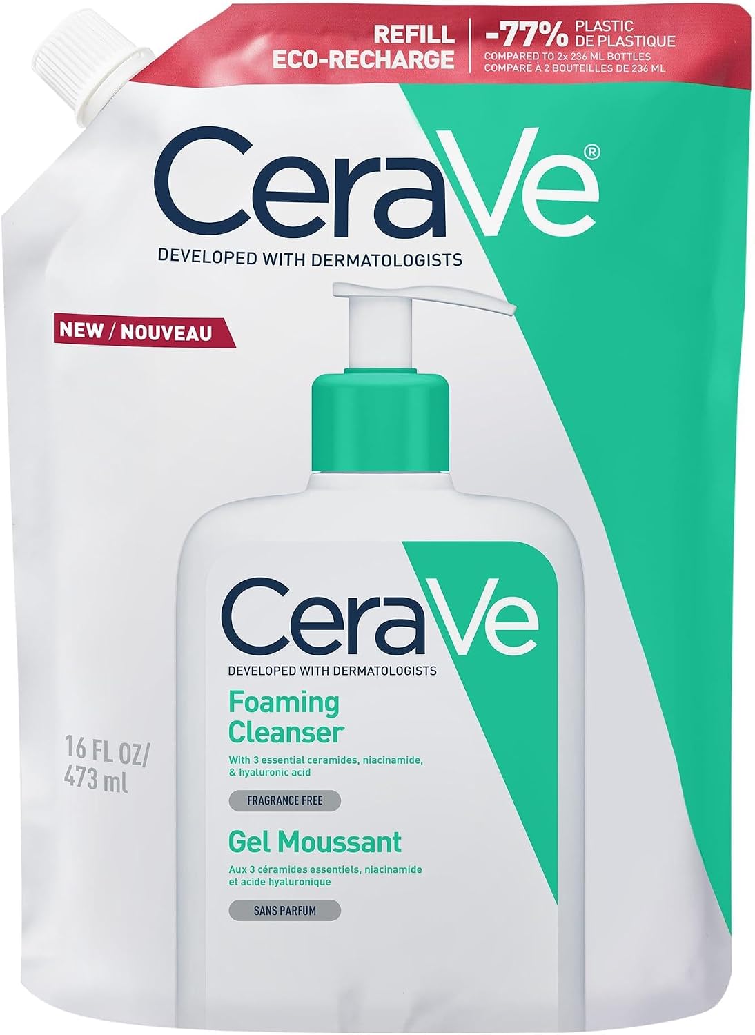 CeraVe Köpüren Temizleyici Seramid İçeren Normal Ve Yağlı Ciltler İçin Yüz Ve Vücut Yeniden Dolum Paketi 473mL