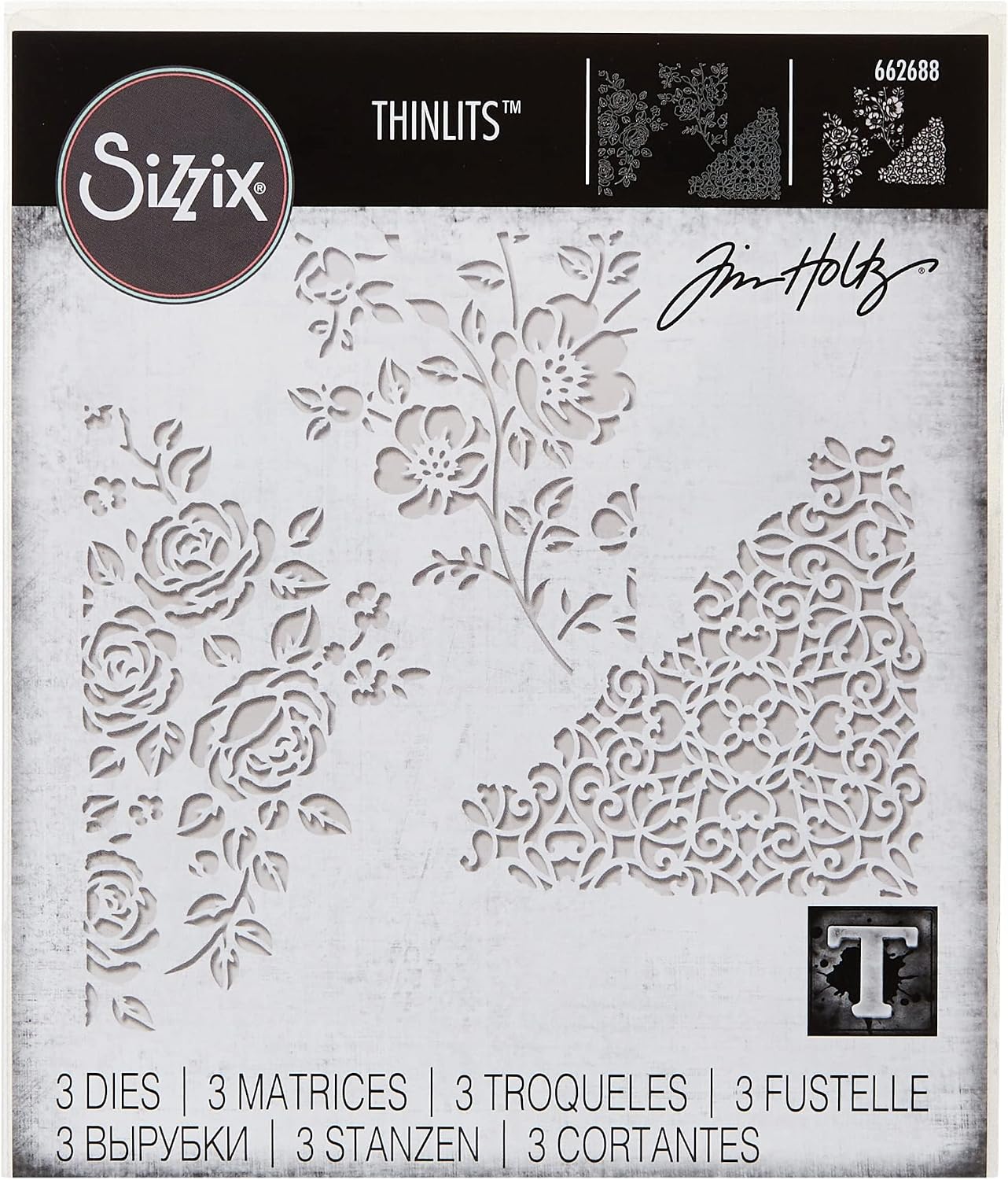 Thinlits delgeç şablonları-Geschenkgutscheinbeutel Tim Holtz, çelik, çok renkli, 19.1 X 14.4 X 0,4 cm