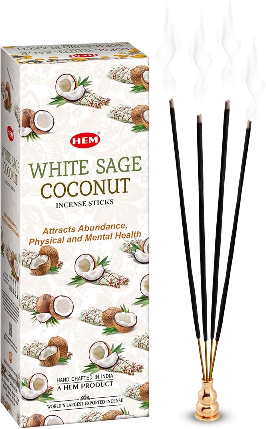 White Sage Coconut Çubuk Tütsü - Hindistan Cevizi Adaçayı Kokusu (20 Adet)