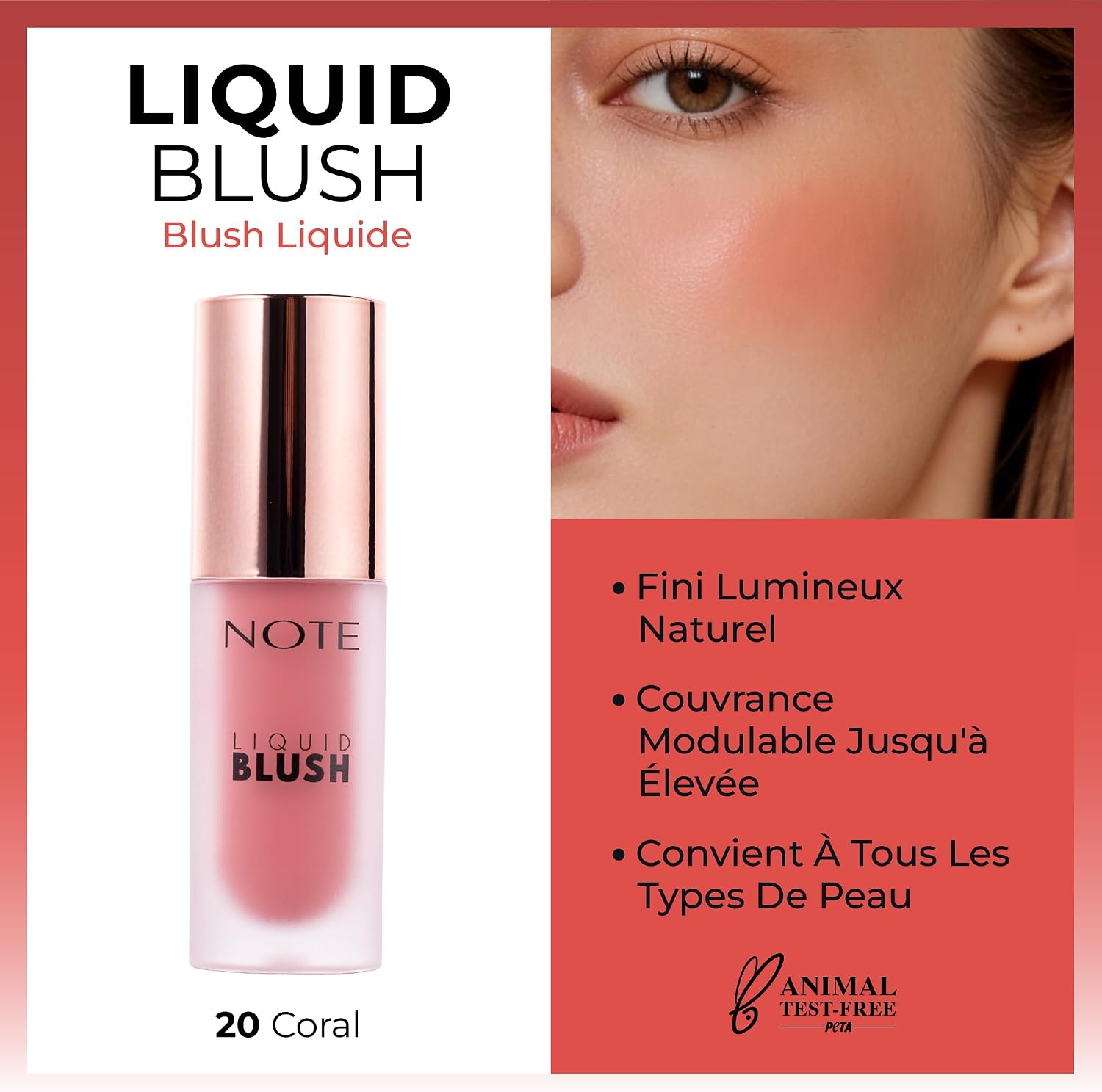 Cosmetics Liquid Blush Nemlendirici Etkili Likit Allık - 20 Coral