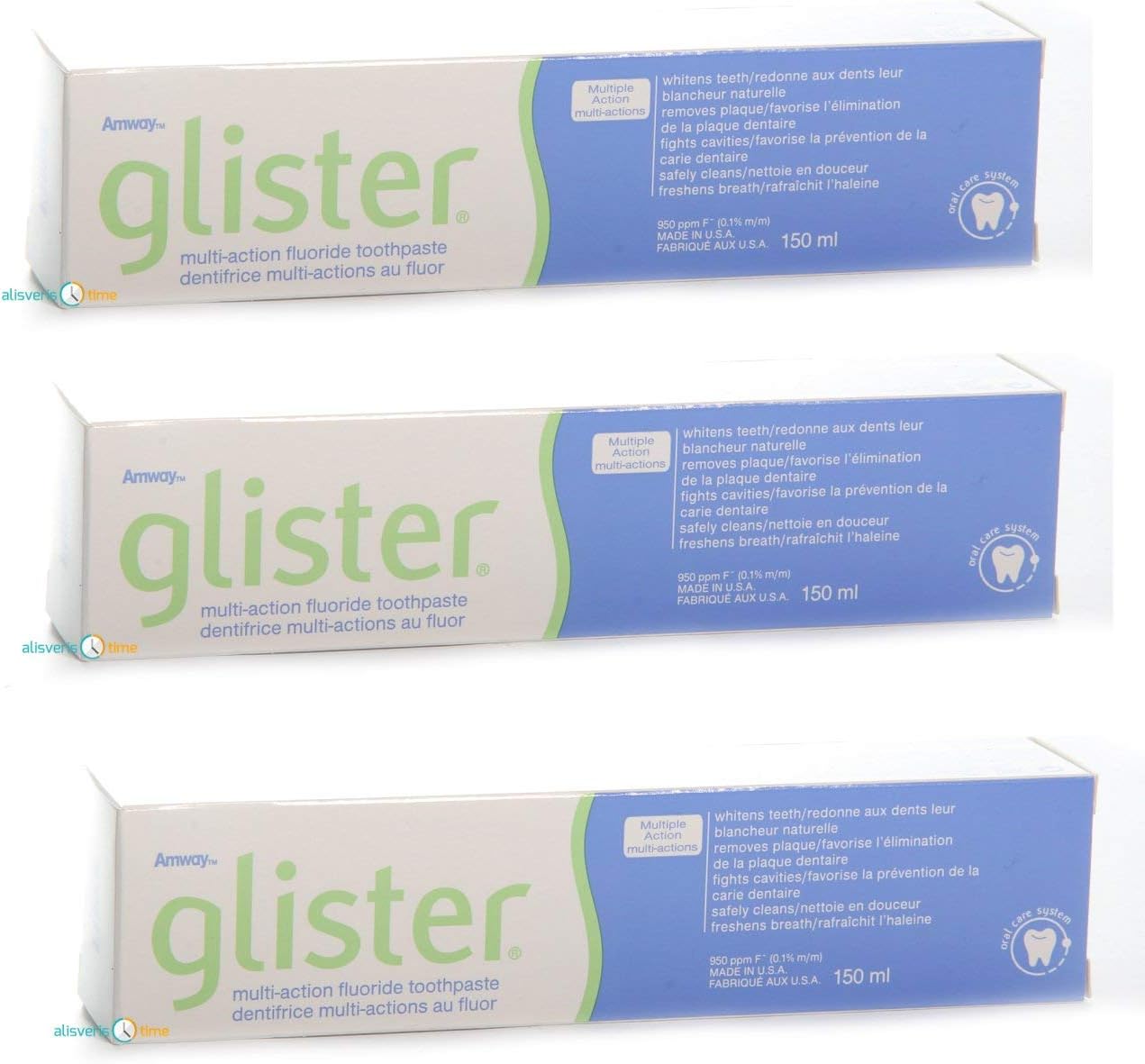 Glister Flörürlü Büyük Boy Diş Macunu 150 ML (3 Adet)