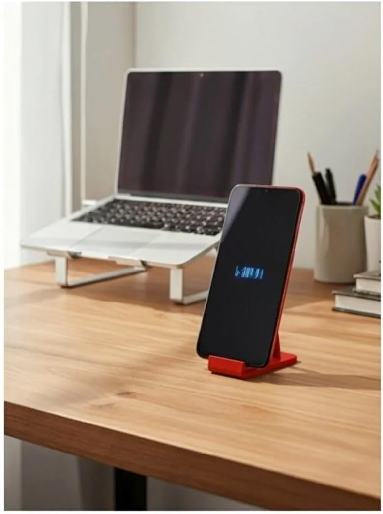 Mini Masa Üstü Cep Telefonu Tablet Tutucu Tutacağı Standı US-T004 4 4 * 4 * 4 CM (Kırmızı)