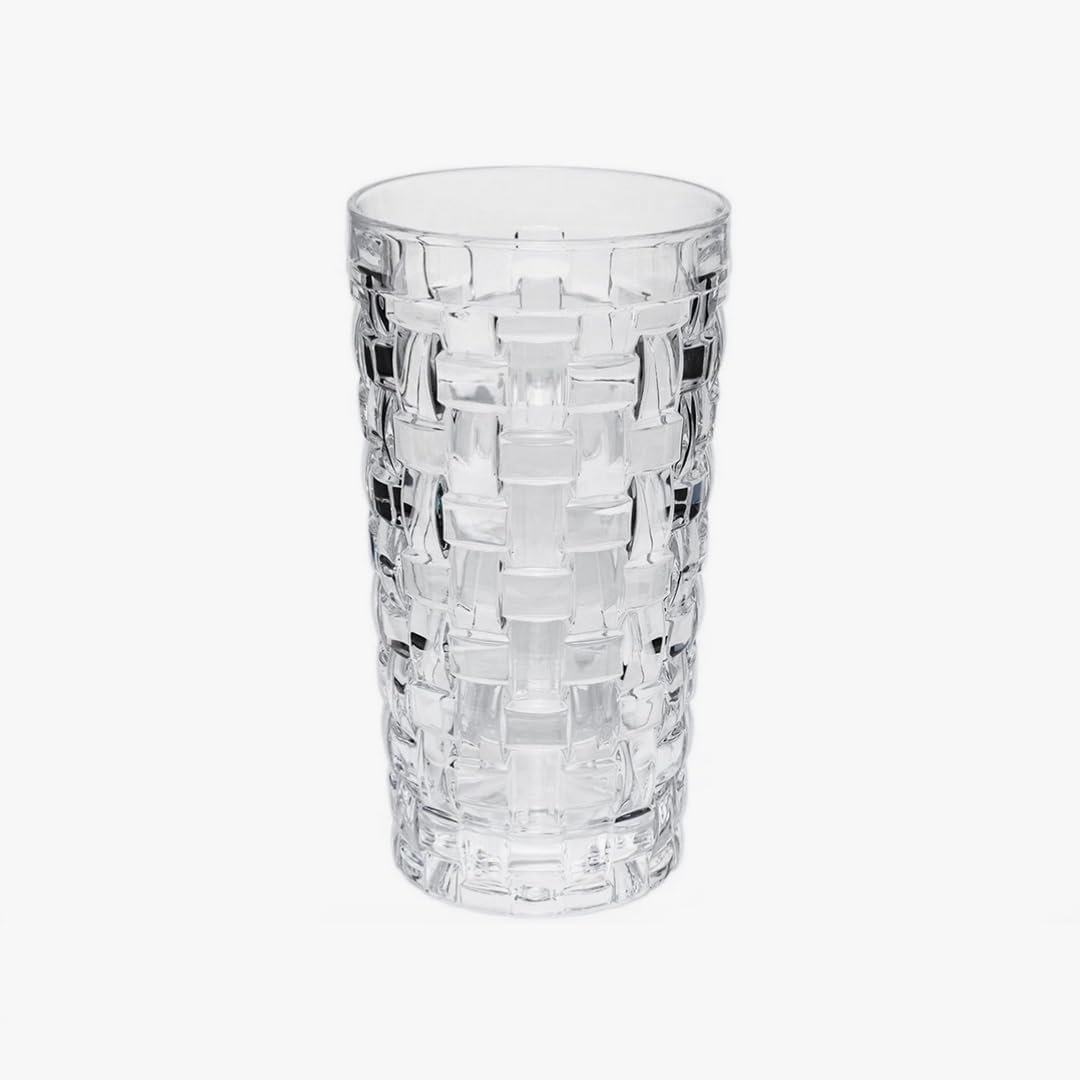 400ml,kabartma Dokuma Desenli 62'lı SetUzun Cam Bardak,Sıcak ve Soğuk Kokteyller,Buzlu İçececekler için Kibar Şık Ergonomik Tasarım Borosilikat Cam