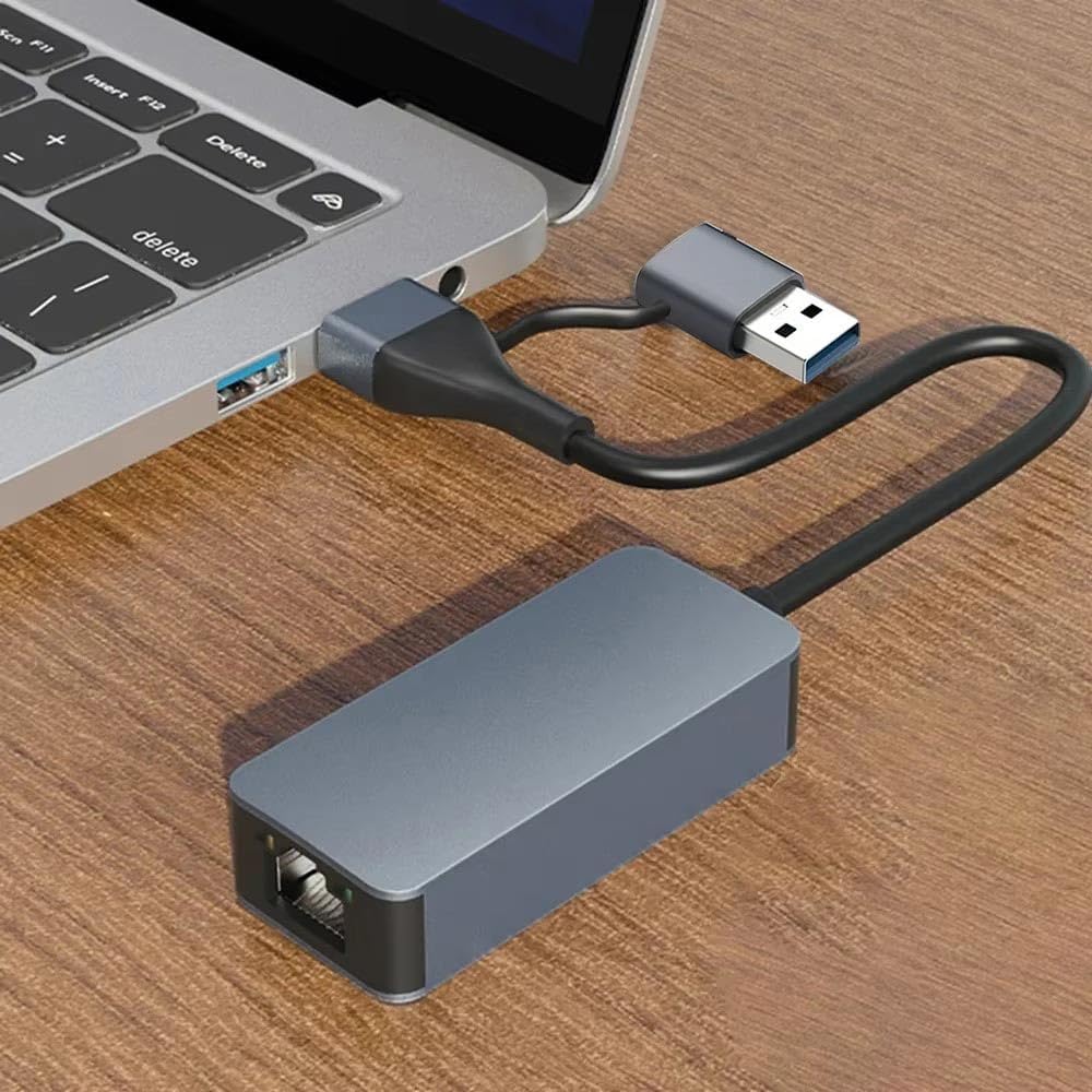 CR14 Type-C/USB 3.0'dan 2500Mbps RJ45 Ethernet Adaptör Mac Windows Uyumlu Alüminyum Kasa 2.5Gbps