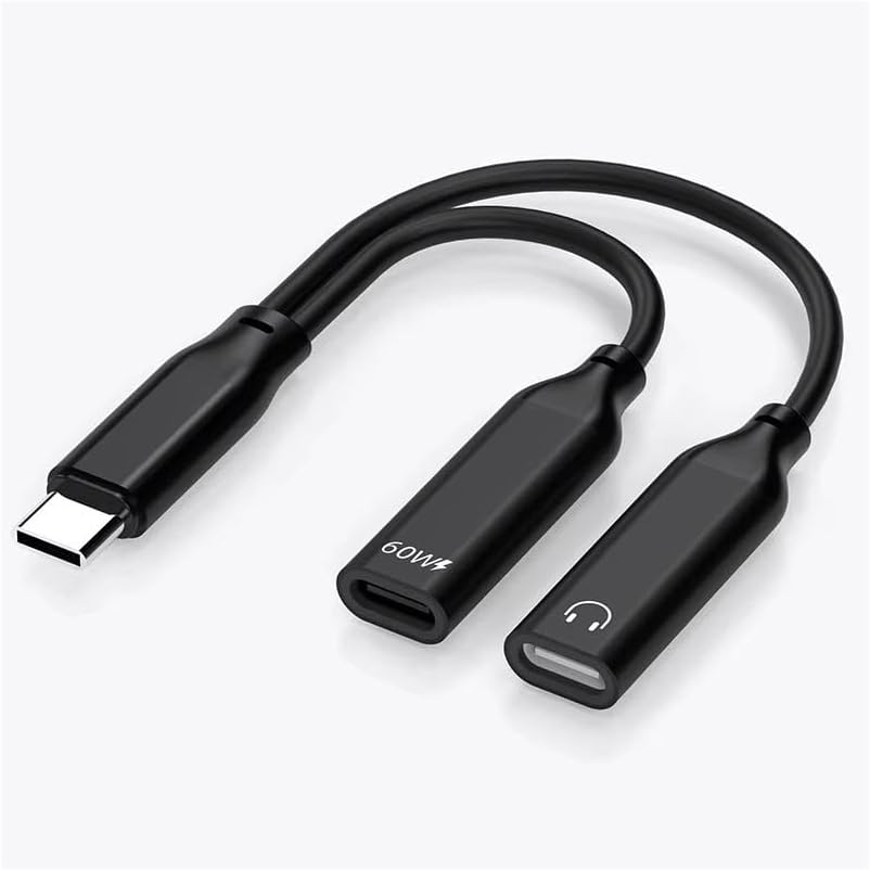 GA50 2in1 Type-C 60W PD Hızlı Şarj ve Ses Aktarımı Kulaklık Aux Dönüştürücü iPhone ile Uyumlu Alüminyum Kasa