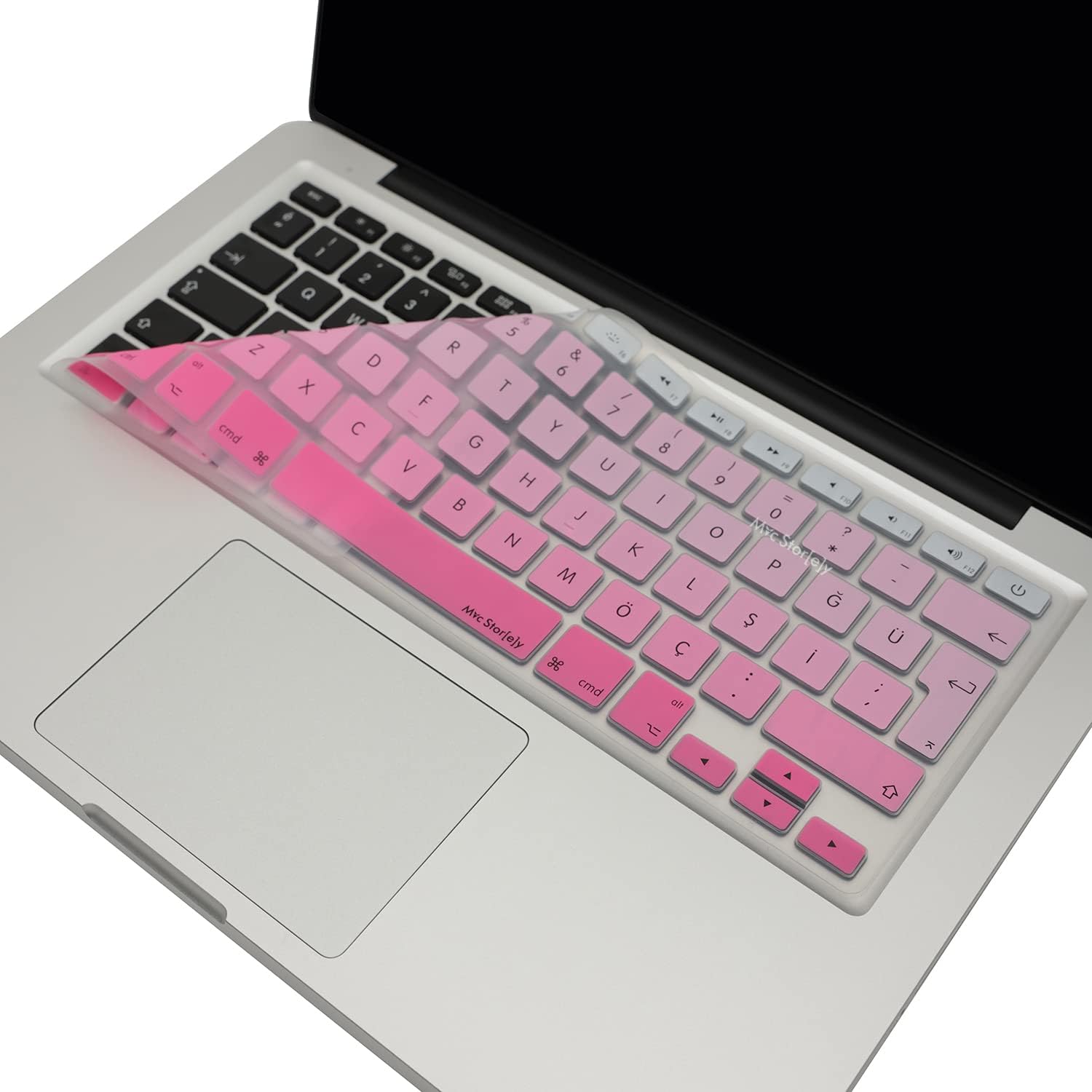 MacBook Türkçe Q Klavye Koruyucu Silikon, MacBook Air 13.3 A1369 A1466, MacBook Pro 13.3 A1278, Pro 15.4 A1286 A1398, Pro 17 A1297, Pembe
