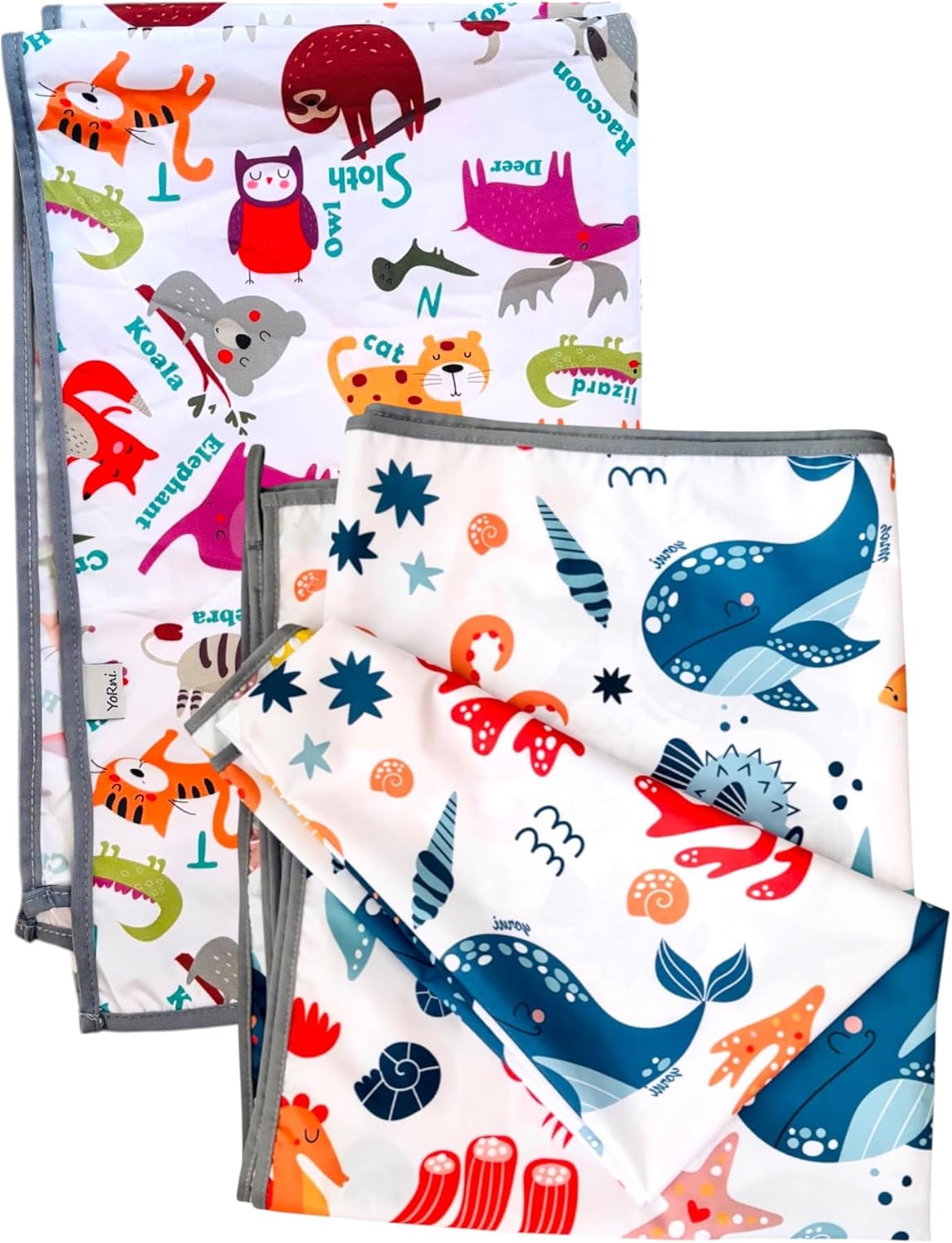 Zoo SeaWorld İkili Ekonomik Set Sıvı Geçirmez Alt Açma Örtüsü Bebek Bakım Örtüsü 65x80cm Büyük Boy Polyester Askılı Çok Amaçlı