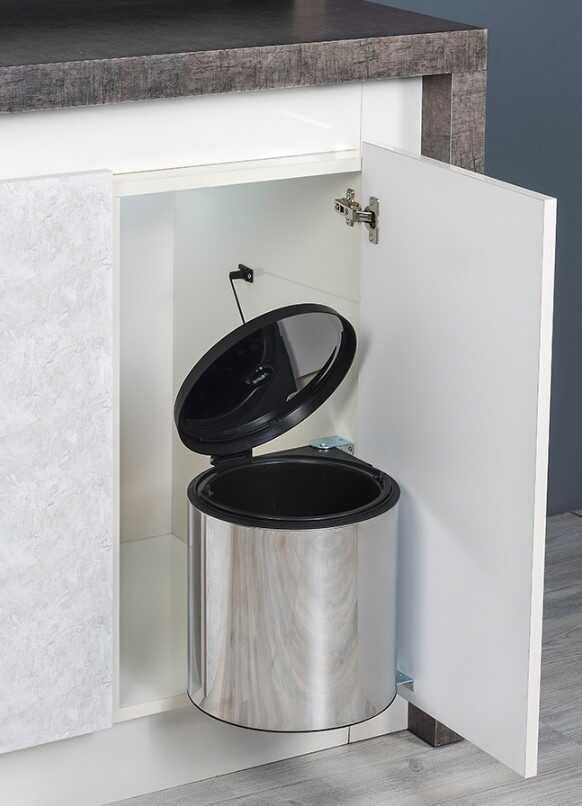 Starax S-2251 Paslanmaz Çöp Kovası Krom Dolap İçi 10 Litre