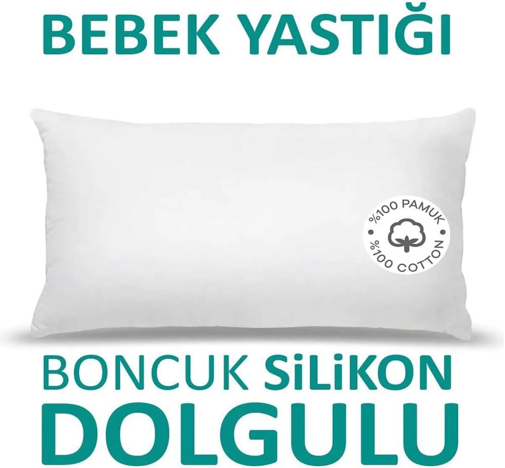 Antialerjik Bebek Yastığı Boncuk Silikon Yastık 35x45 Cm 225 gram%100 Pamuklu Kılıf