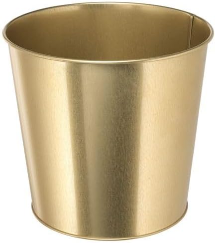 Galvanizli Çelik Gold Saksı 19 Cm Çiçek Bitki Saksısı Gold Renk 19Cm