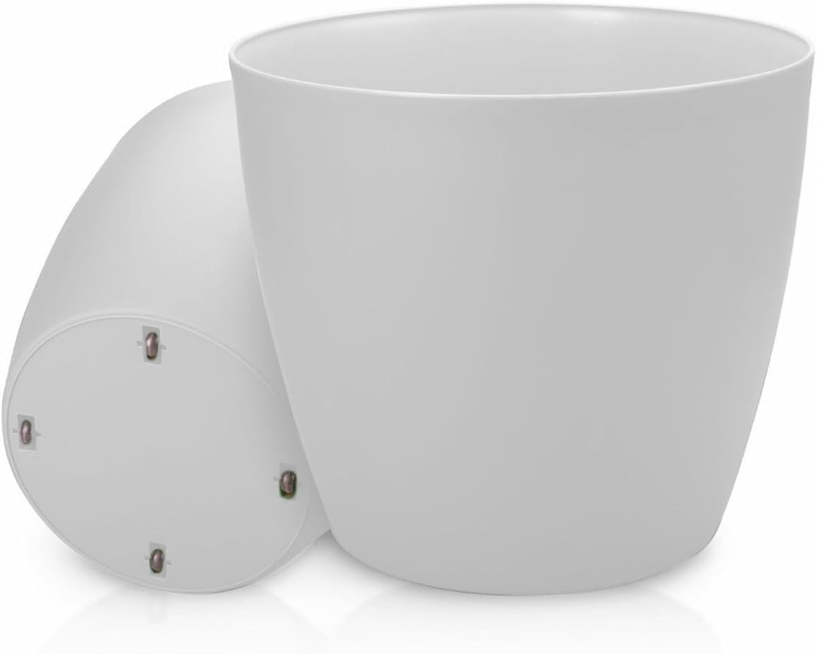 Beyaz Tekerlekli Saksı 48 Litre Büyük Saksı Geniş Hacimli Tekerlekli Saksı Beyaz 40 Cm Beyaz