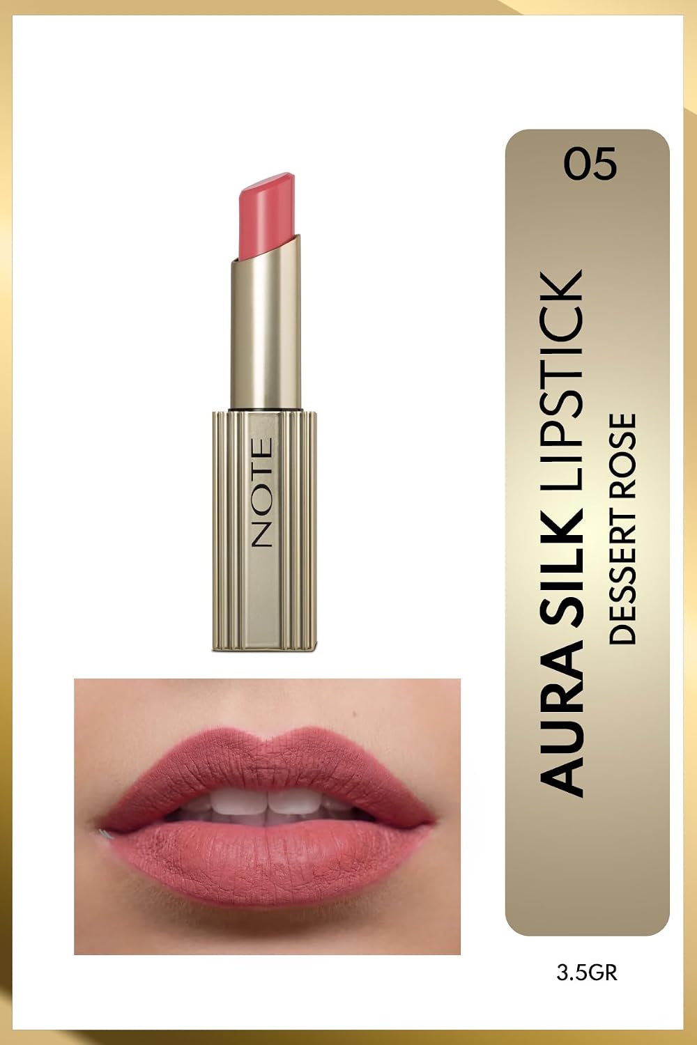 Aura Silk Lipstick 05 Desert Rose Kremsi Yarı Parlak Ruj - Nude