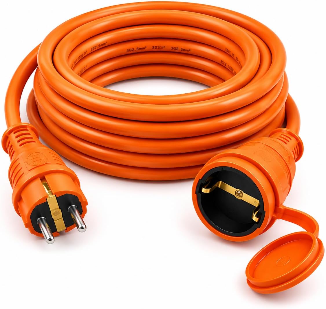 3x2.5mm TTR Topraklı Turuncu Seyyar Uzatma Kablosu (15 Metre)
