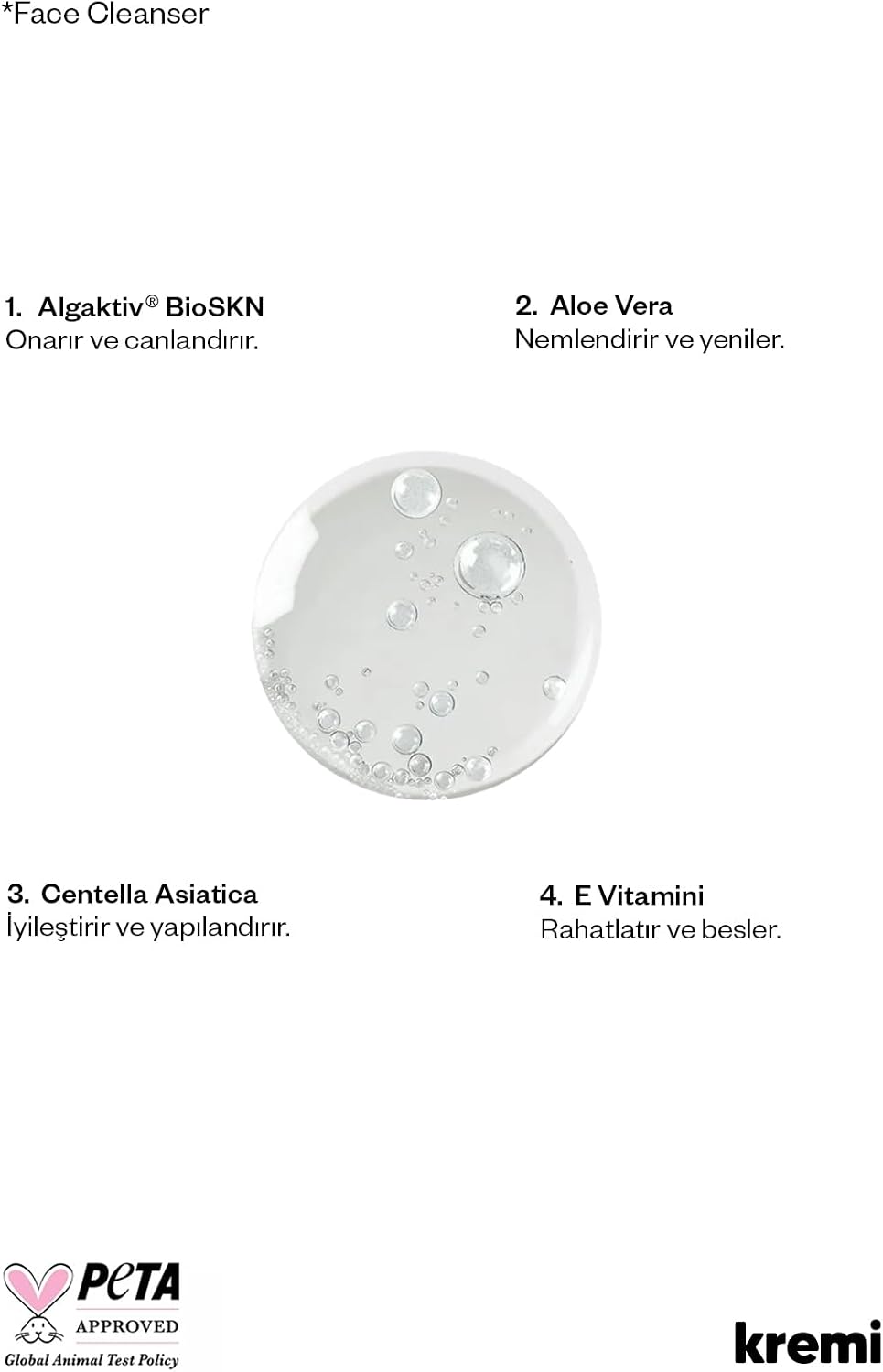 FACE CLEANSER · Makyaj Ve Yüz Temizleme Jeli 150ml · Aydınlatıcı, Canlandırıcı, Nemlendirici · E Vitamini, Aloe Vera