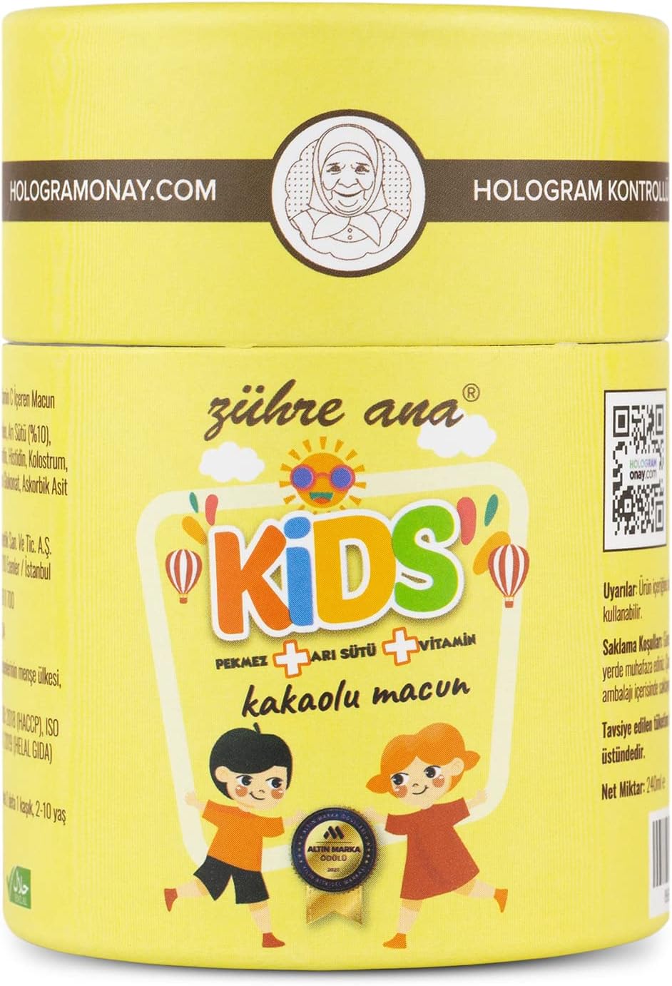 Kids Çocuklar Için Özel - Arı Sütü, Pekmez, Bal Ve Vitamin Katkılı Kakaolu Macun