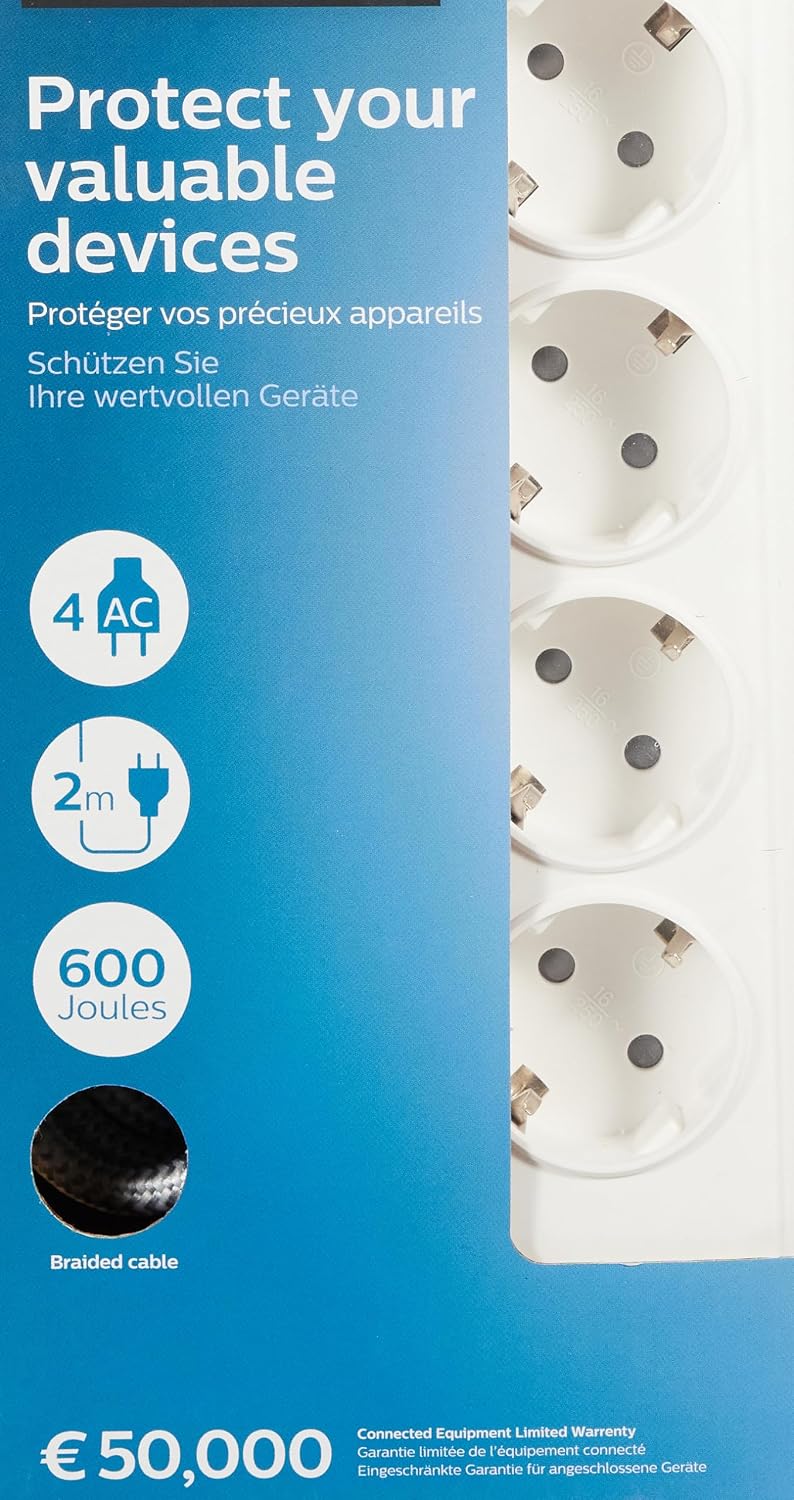 SPN7040WA Akım Korumalı Priz 4'lü 600J 2m 3680W 16A