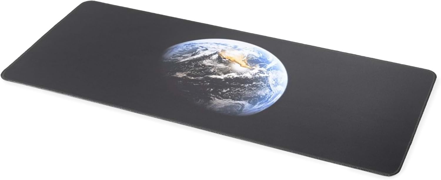 Büyük Oyuncu Mouse Pad 300x700 mm Mikro Kumaş Yüzeyli Desenli Mousepad, Kaymaz Kauçuk Tabanlı XL Masa Matı (Dünya)